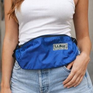 Vintage L.L.Bean Blue Fanny Pack Bum Bag Classic Outdoor Waist Pack USA